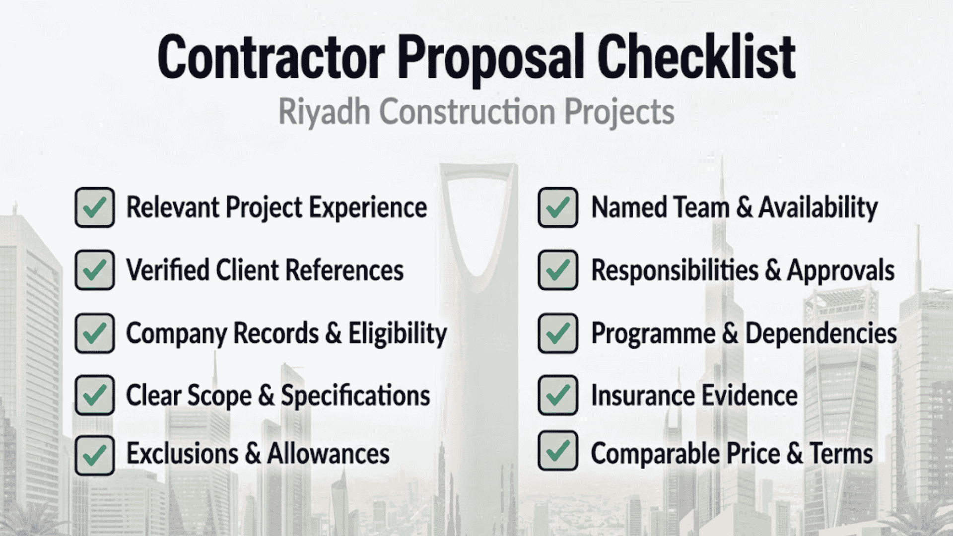 Contractor Proposal Checklist
